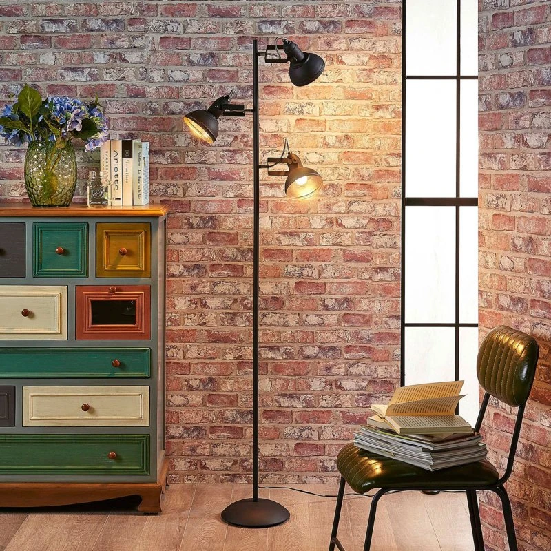 Lindby Lilly Lampa Podłogowa Black/Gold, 170 cm