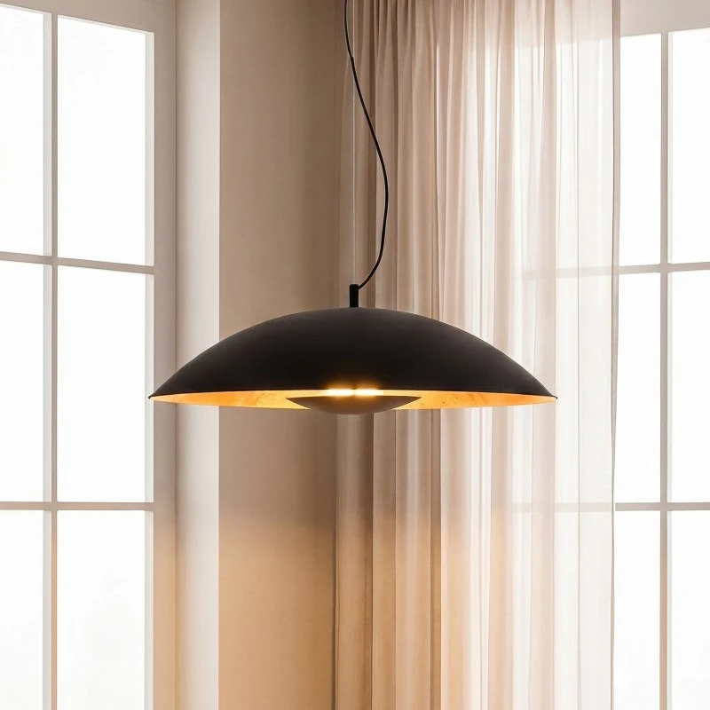 Lindby Emilienne Lampa Wisząca Black/Gold Ø 60 cm