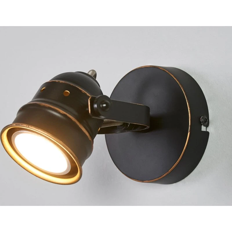 Lindby Leonor Lampa Ścienna Black/Gold - Antyczny Reflektor GU10
