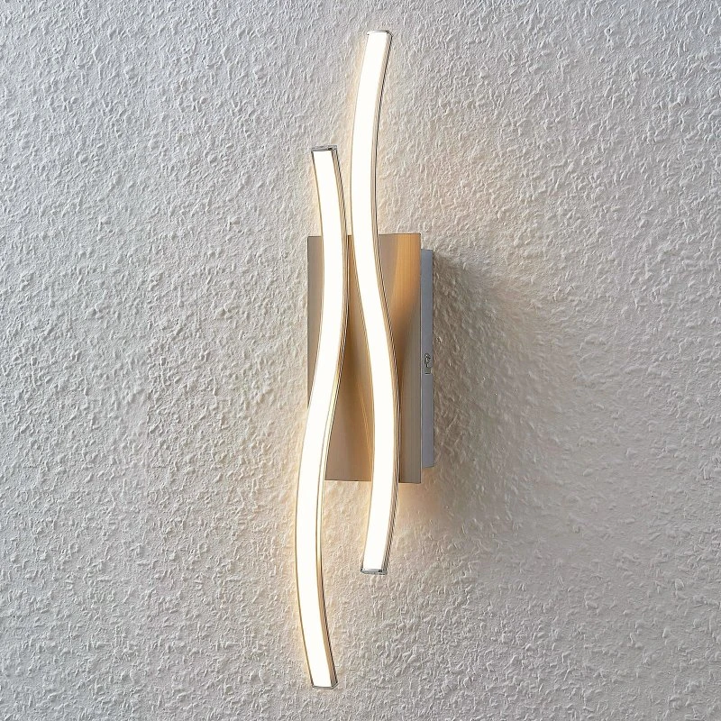 Lindby Safia Kinkiet LED Nikiel/Biały, 45 cm