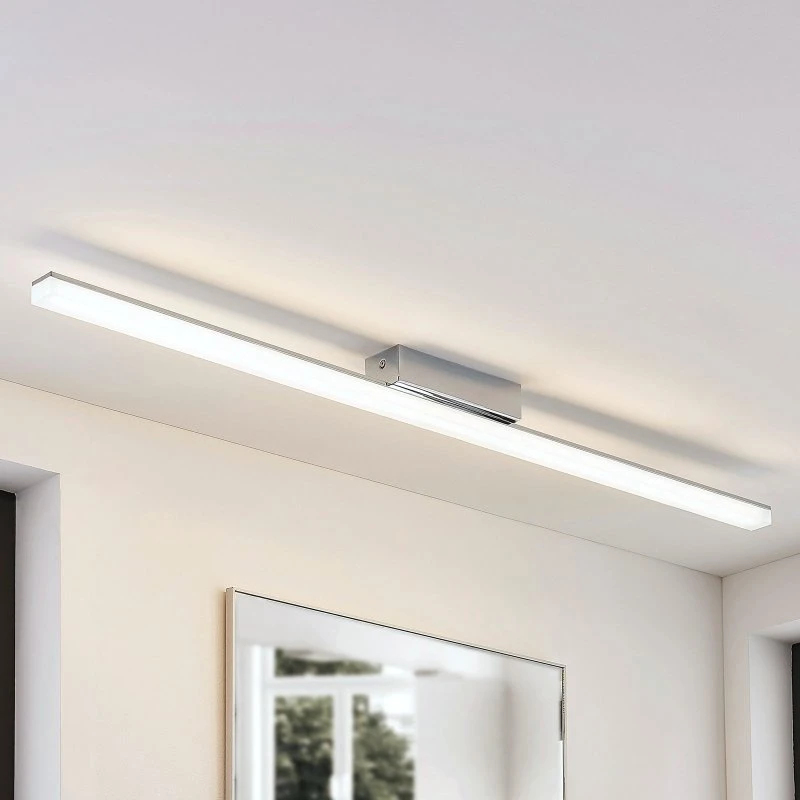 Lindby Levke LED Lampa Sufitowa IP44 Biały/Chrom 116 cm