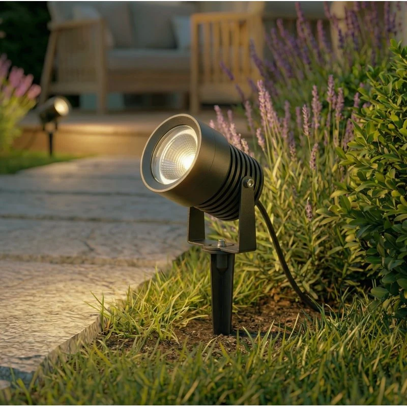 Lucande Irina Spike Zewnętrzny Spot LED IP65 Dark Grey