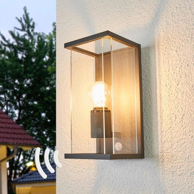 Lucande Annalea Zewnętrzna Lampa Ścienna z Czujnikiem, Dark Grey