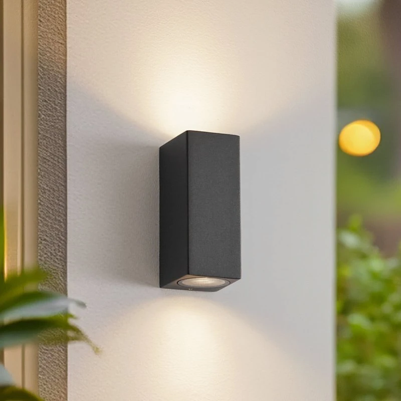 Lucande Xava Lampa Ścienna Up/Down Antracyt IP65