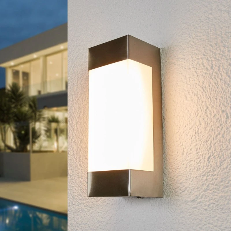 Lindby Severina kinkiet zewnętrzny LED, stal nierdzewna, IP44