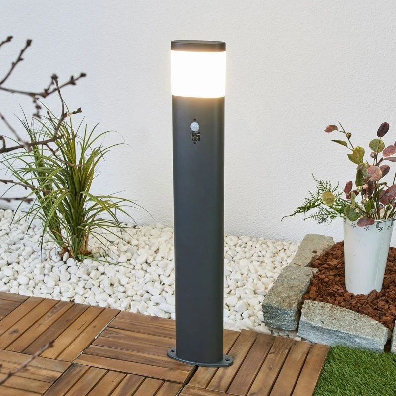 Lindby Słupek LED Obri 80 cm Antracyt z Czujnikiem Ruchu
