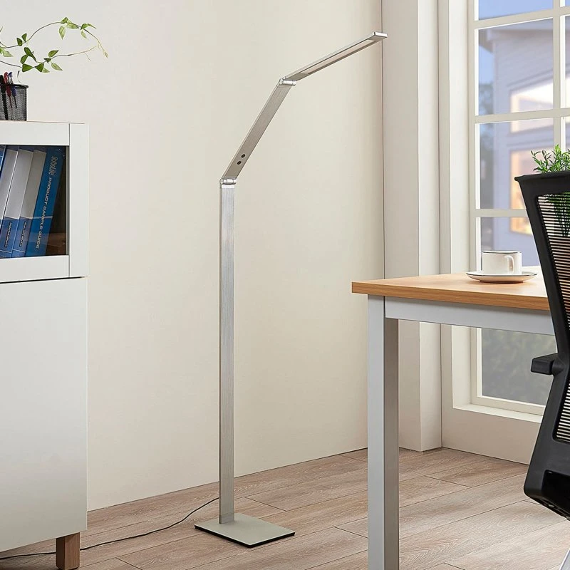 Lampa Podłogowa Lucande Nicano Alu – Nowoczesna Lampa LED 125cm
