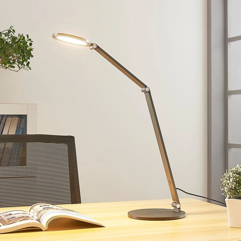 Lucande Mion Lampa Stołowa LED Blue Grey, 41 cm, ściemniana