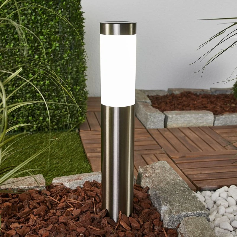 Lindby Lampa Solarna Aleeza Steel/White - Stal Nierdzewna