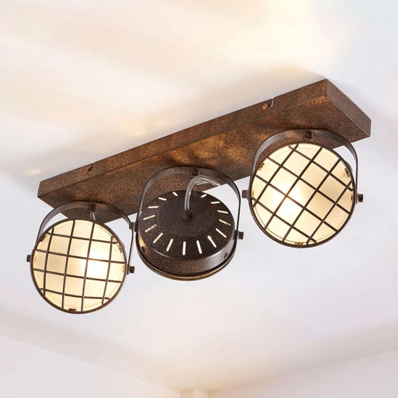 Lindby Tamin 3 Lampa Sufitowa Rust/White - Industrialna