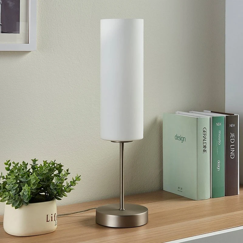 Lindby Felice Lampa Stołowa White/Nickel - Nowoczesny Klosz