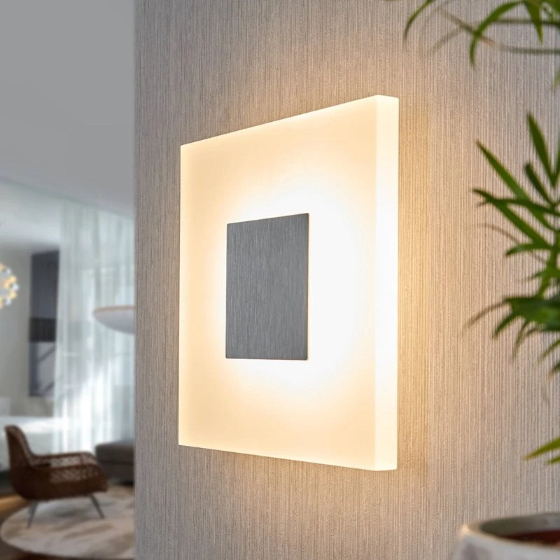 Lucande Berlind Lampa Ścienna Opal/Silver - Nowoczesny Kinkiet LED
