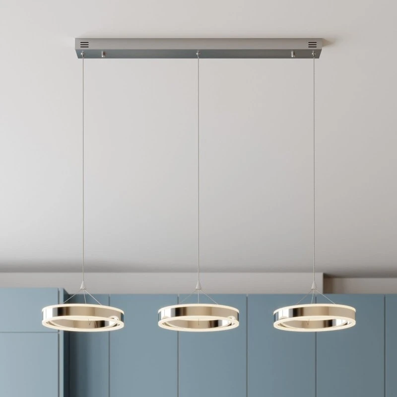 Lucande Lyani L115 Lampa Wisząca LED Chrom/Biały 115cm