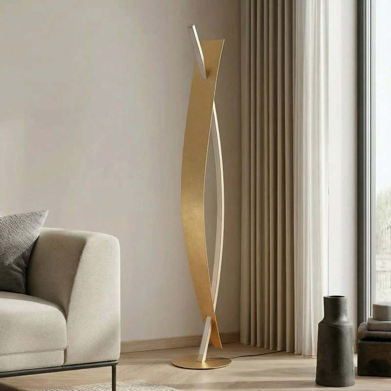 Lucande Marija Lampa Podłogowa Gold/Silver 140 cm