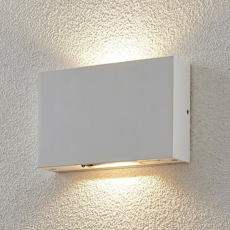 Lucande Katla LED Up/Down Kinkiet Ogrodowy Biały