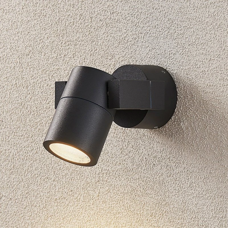 Lucande Kavuna Reflektor Ścienny Okrągły Antracyt IP54