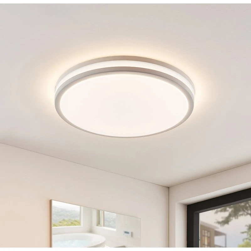 Lampa sufitowa LED Arnim Lindby, biała, Ø 49 cm, IP44