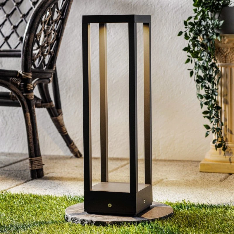 Lucande Carlota Lampa Ogrodowa LED 50 cm, Antracyt, Aluminium