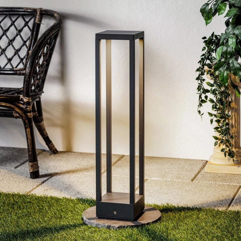 Lucande Carlota Lampa ogrodowa LED, antracyt, 65 cm, metal
