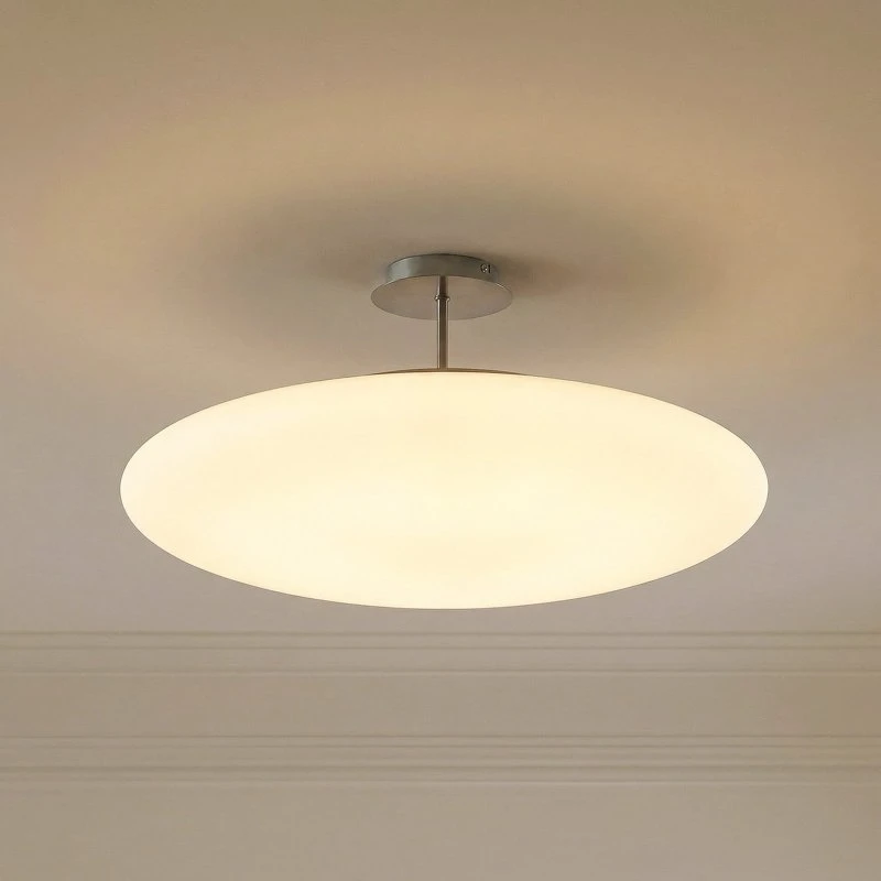 Lampa sufitowa LED Lindby Gunda Opal/Nickel/Chrome Ø 48 cm
