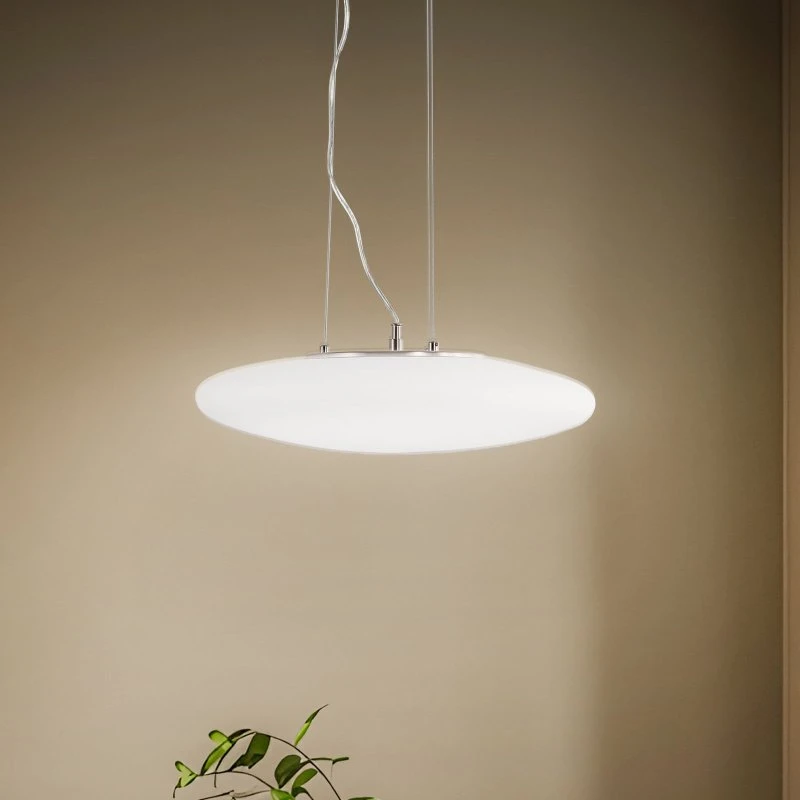 Lindby Gunda LED Lampa Wisząca Opal/Nickel (Ø 47 cm)