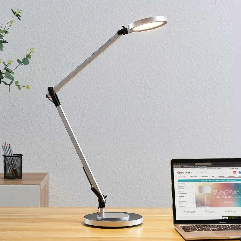 Lindby Rilana LED Lampa Stołowa Dim. Silver/Black