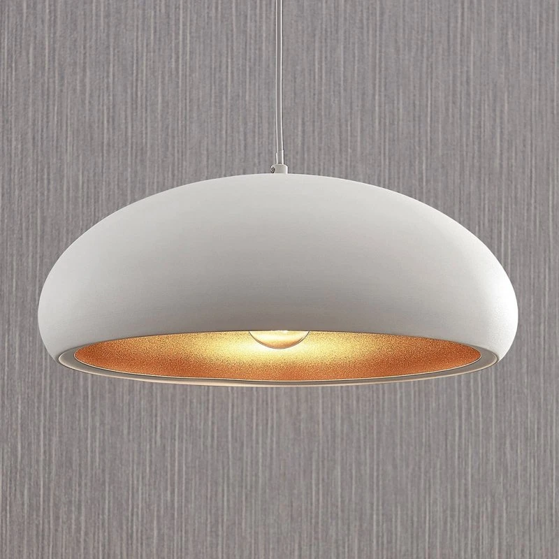 Lindby Gerwina Lampa Wisząca White/Gold, Metal, 40 cm, E27