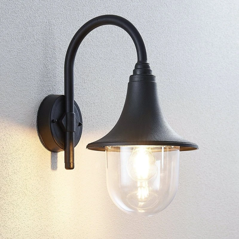 Lindby Nalevi Lampa Ogrodowa Black 41cm - Odporna na Wodę Morską