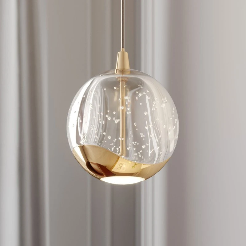 Lucande Hayley Lampa Wisząca Ø9 Clear/Gold