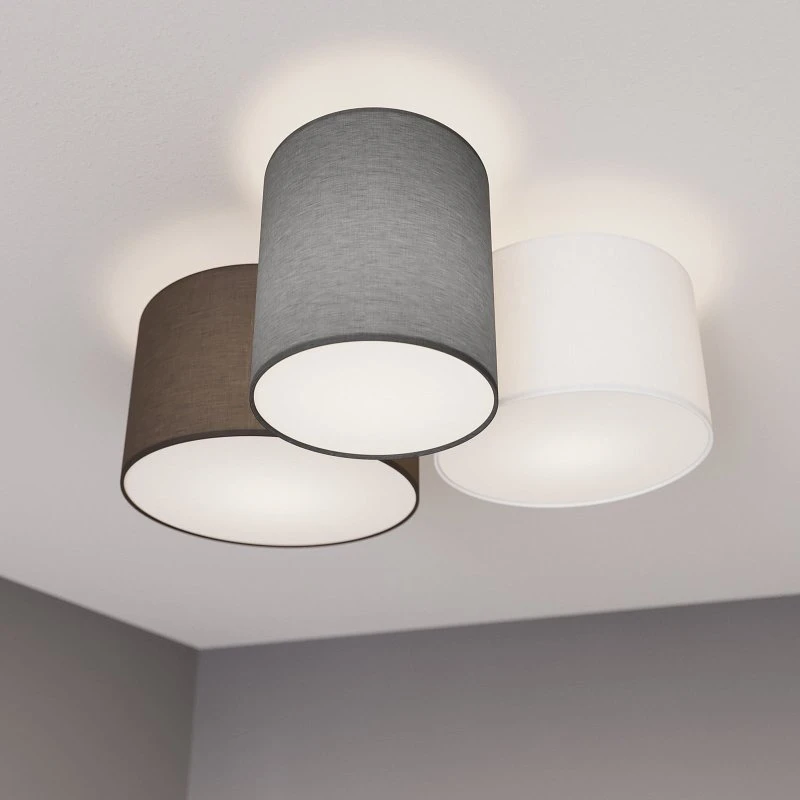 Lindby Laurenz Lampa sufitowa 3-punktowa - Szary/Biały/Brązowy
