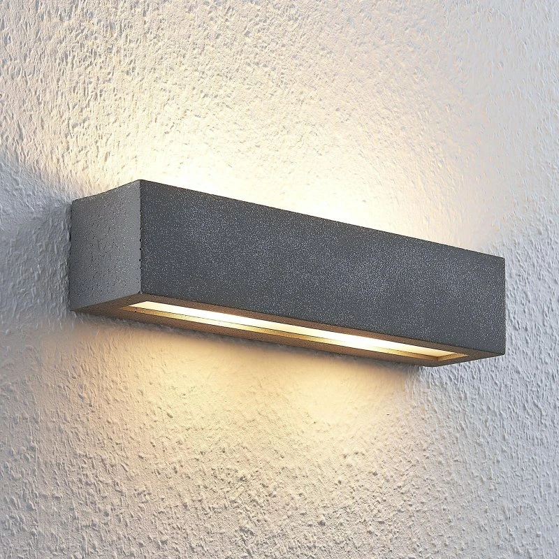 Lindby Nellie L35,3 Kinkiet LED Concrete – Nowoczesna Lampa Ścienna