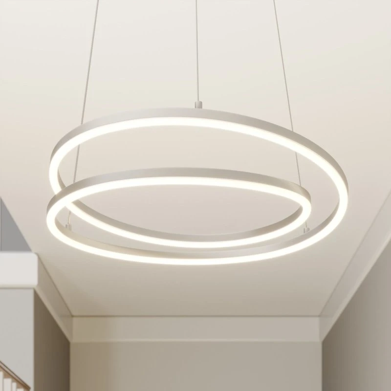 Lampa wisząca LED Davian Lindby, Nikiel, Ø 49 cm, ściemniana