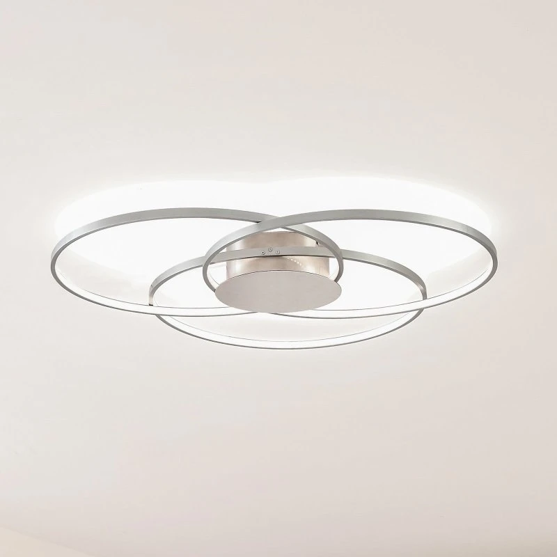 Lindby Riley Lampa Sufitowa LED Alu - Nowoczesne Pierścienie