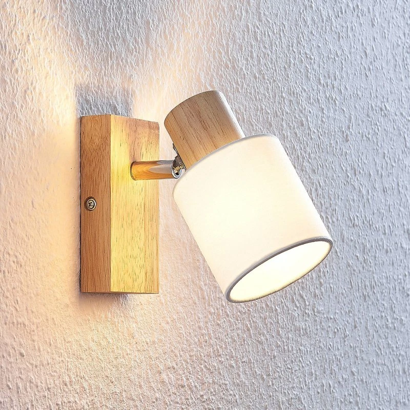 Lindby Wanessa Lampa Ścienna i Sufitowa - Drewno/Biel, E14