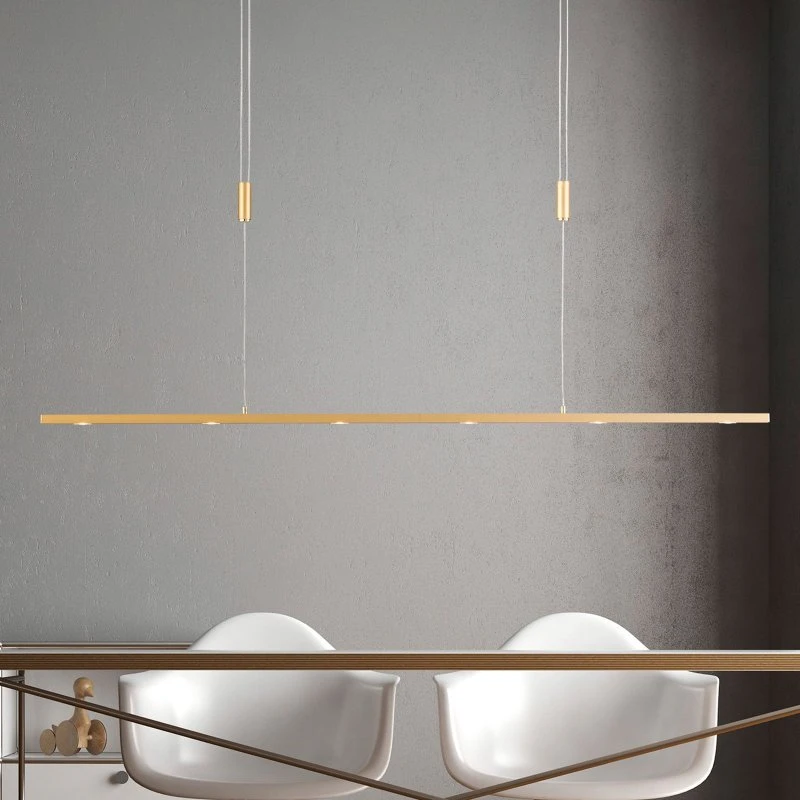 Lampa wisząca LED Quitani Tolu, 119 cm, mosiądz