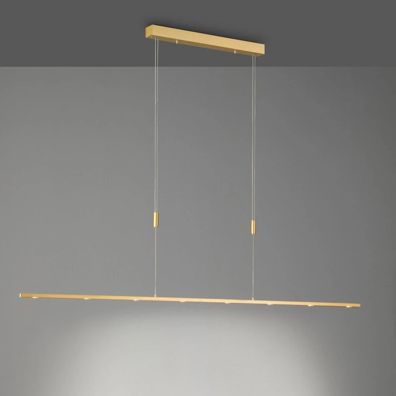 Lampa wisząca LED Quitani Tolu, 179 cm, mosiądz