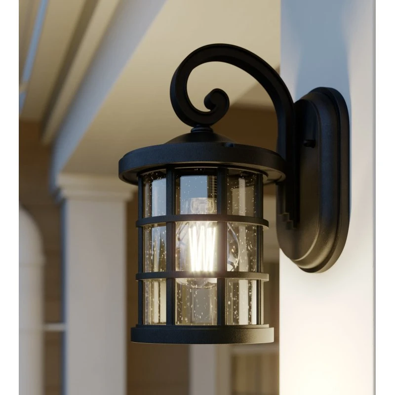 Lindby Ankea Lampa Ogrodowa H28 Black/Clear - Kinkiet Zewnętrzny