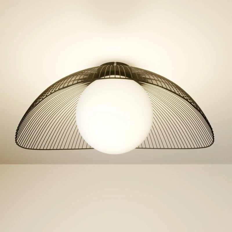 Lindby Fabronia Lampa Sufitowa Opal/Black