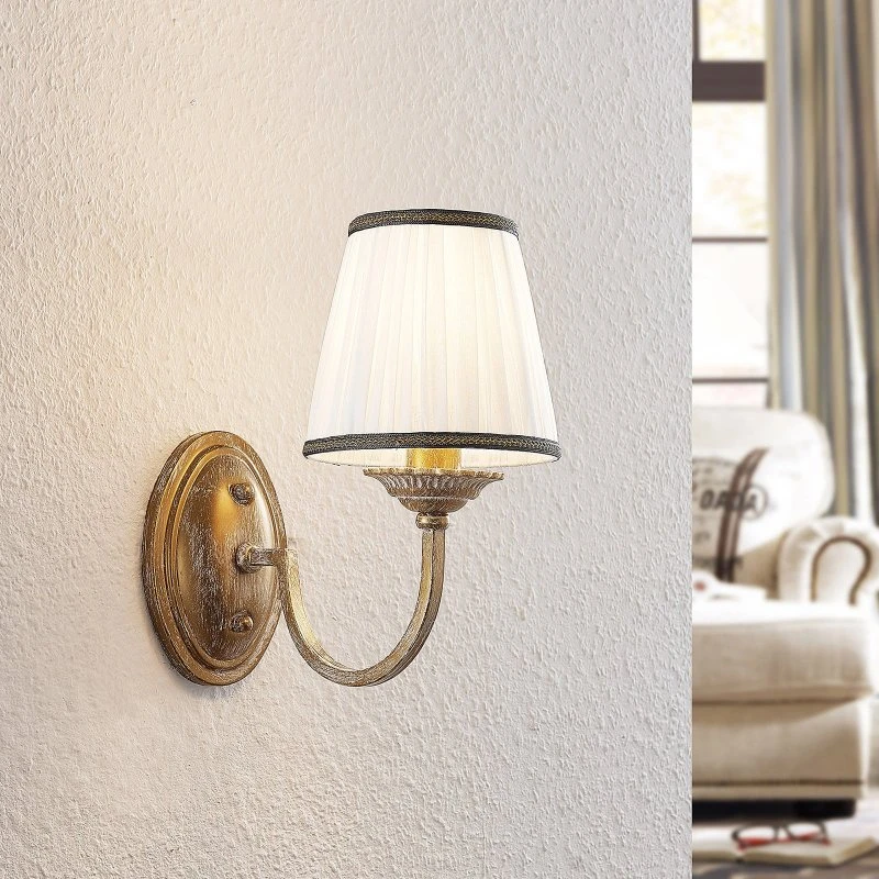 Lindby Lumiel Lampa Ścienna Antique Brass/Cream