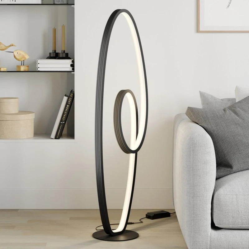 Lucande Bronwyn LED Lampa Podłogowa Antracyt 122cm