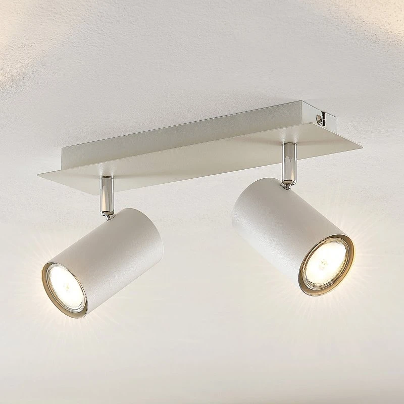 Lindby Joffrey 2 Lampa Sufitowa Biała, 2-punktowy Reflektor GU10