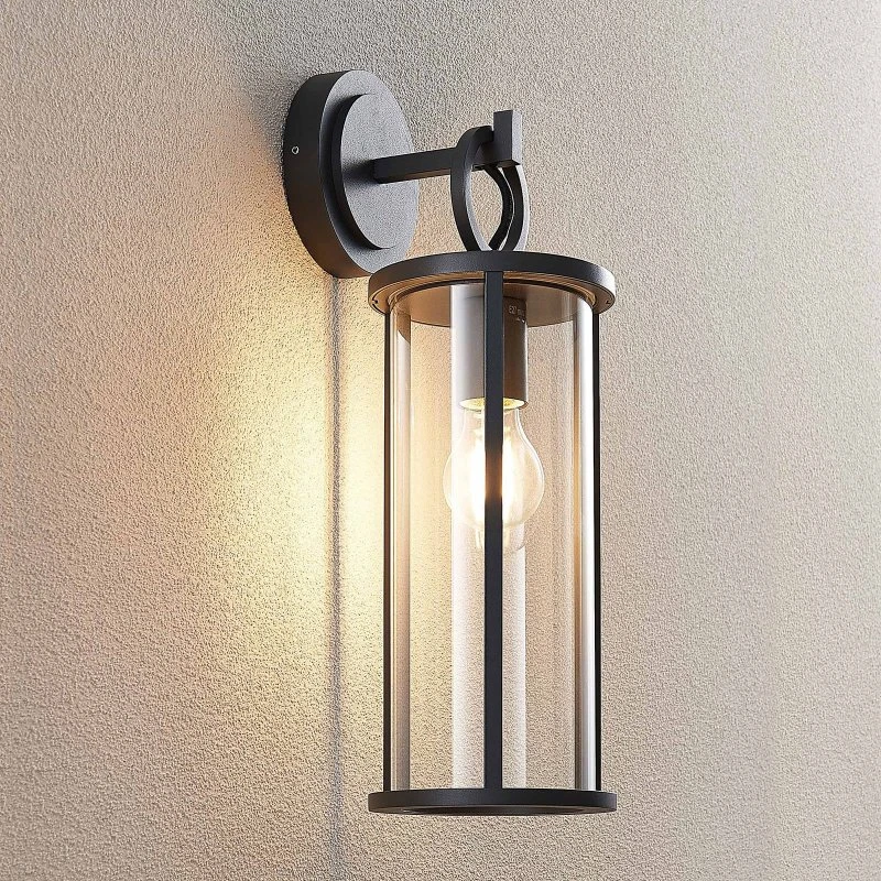 Lucande Emmeline Zewnętrzna Lampa Ścienna Graphite, 45 cm