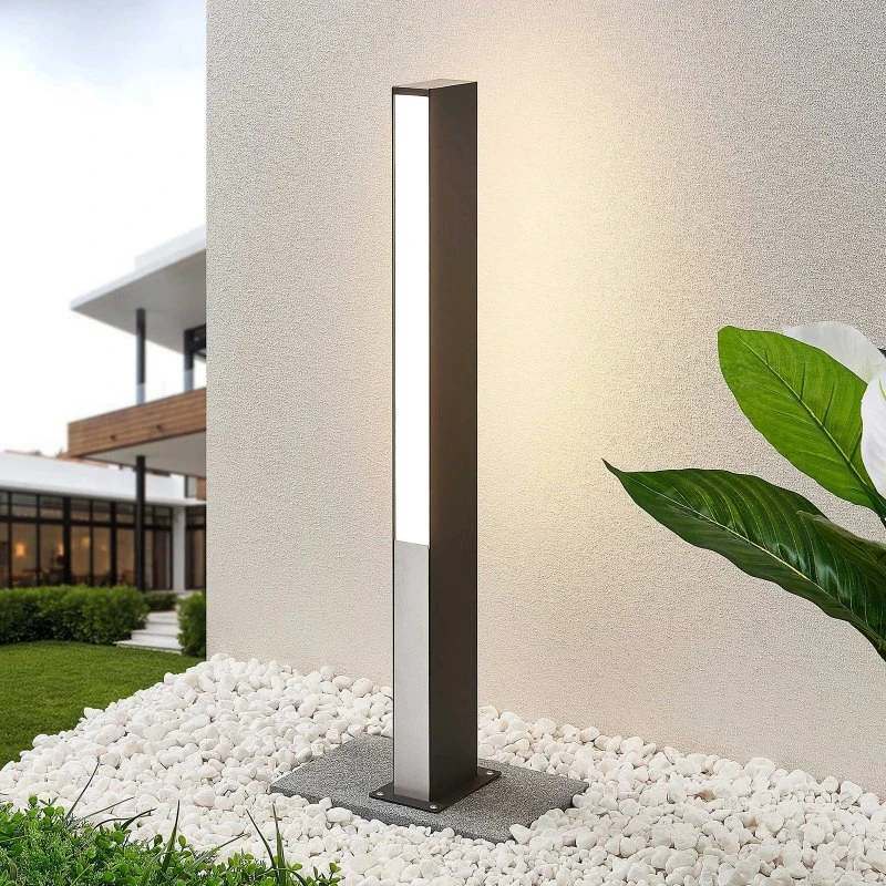 Lucande Aegisa Słupek Ogrodowy LED 80 cm, Antracyt, IP54