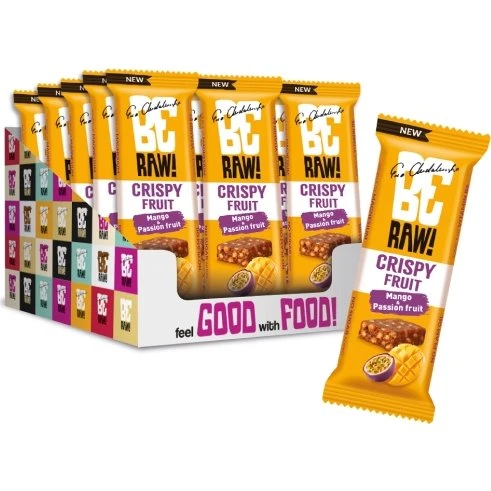 BeRAW Crispy Fruit Mango & Marakuja 15x40g bez cukru