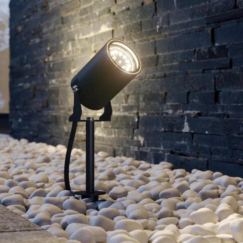 Lindby Lobelia Reflektor Ogrodowy IP65 Dark Grey z Grotem