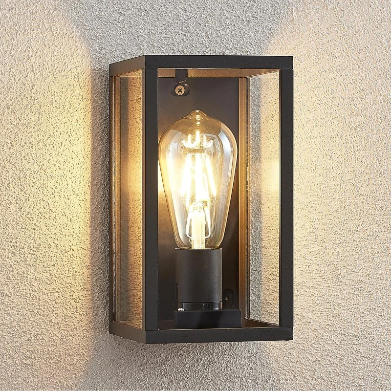 Lindby Filimon Kinkiet Zewnętrzny Dark Grey 22 cm IP44 E27