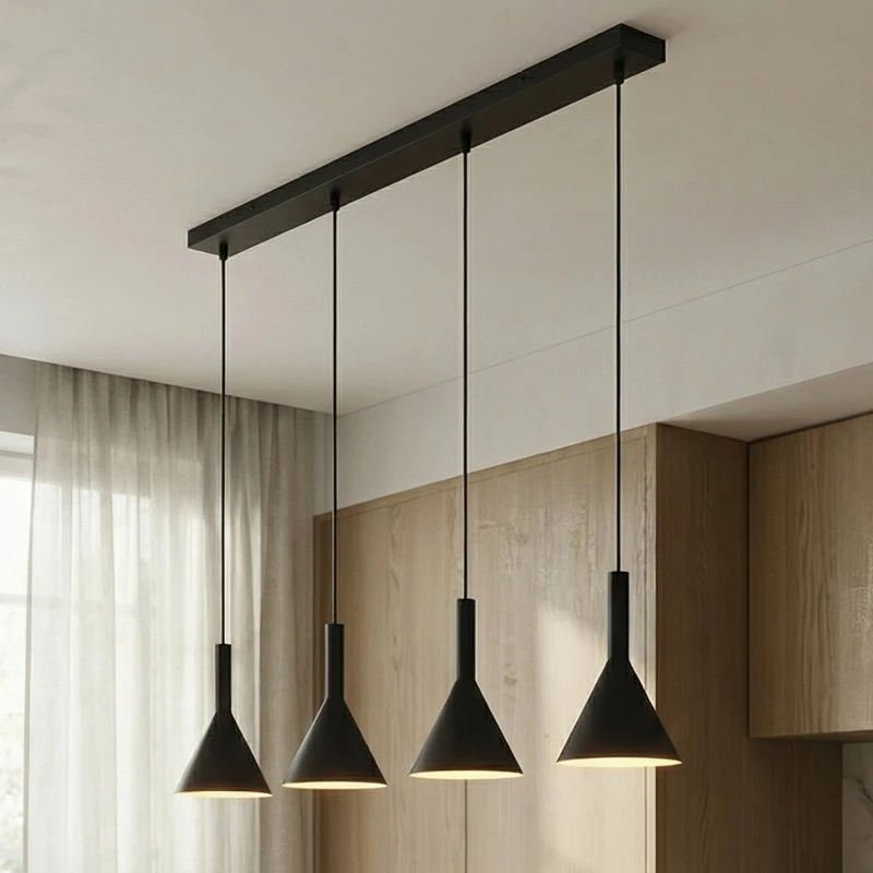 Arcchio Lampa Wisząca Tadej 4 Black/White - Nowoczesny Żyrandol