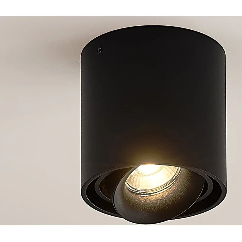 Arcchio Walza Lampa Sufitowa Black, Aluminium, GU10, Ø 9,3 cm