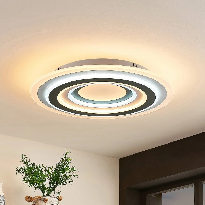 Lampa sufitowa LED Jazmina Lindby, 50 cm, Antracyt/Biały, CCT