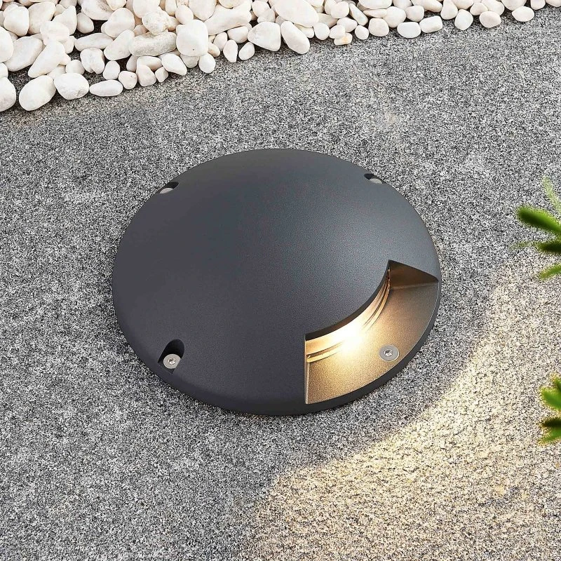 Lindby Cormac 1 LED Reflektor Podłogowy Dark Grey Ø 21 cm IP67